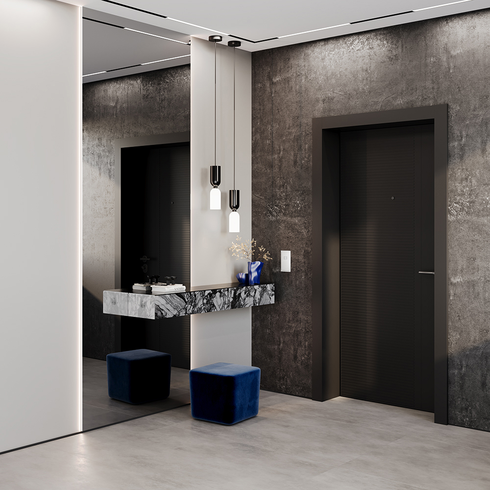 Превью фото №4  Выключатель Выключатель встраиваемый VOLTUM S70 двухклавишный с подсветкой 10А, (белый матовый)