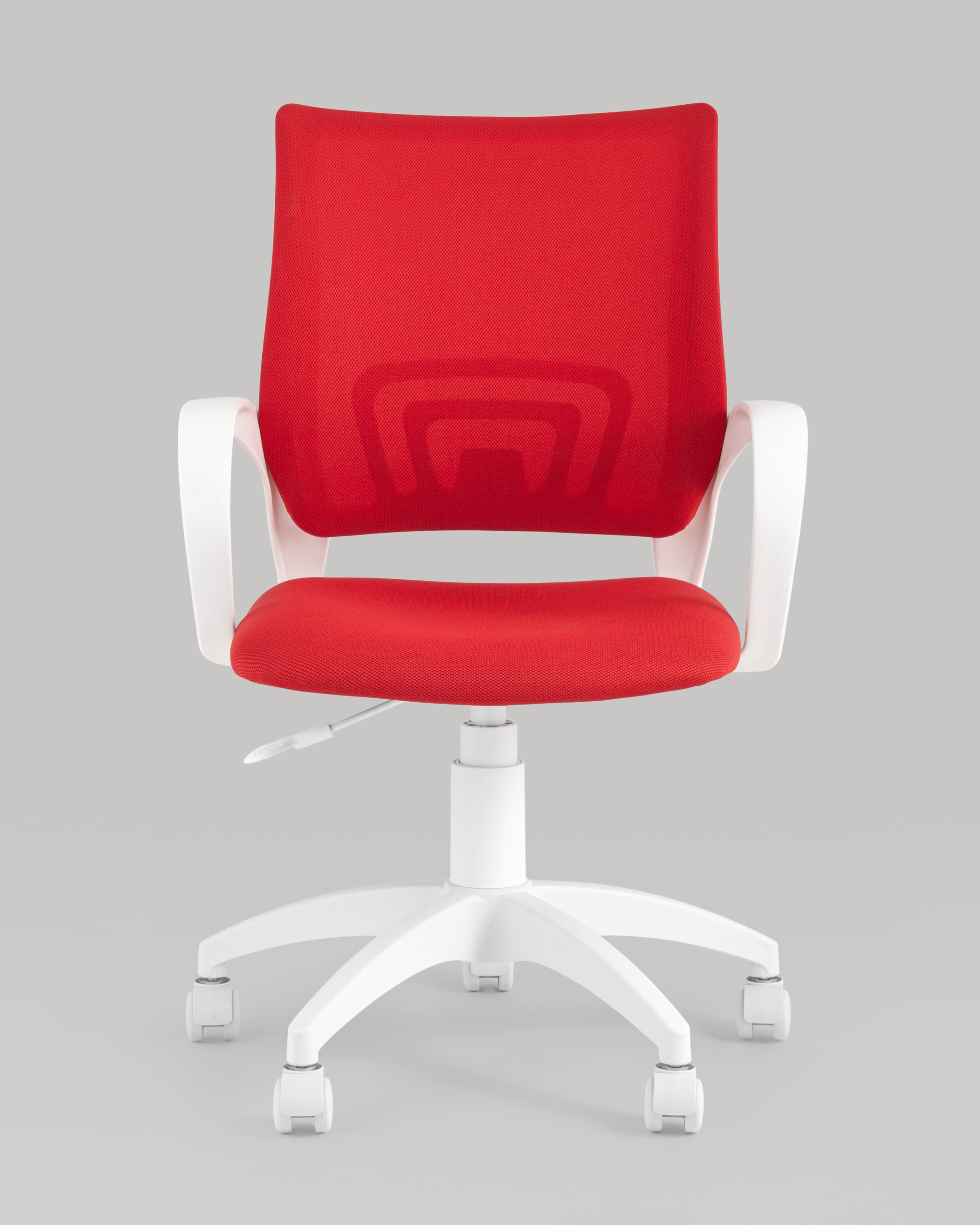 Превью фото №5  Кресло Кресло офисное TopChairs ST-BASIC-W красная ткань крестовина белый пластик