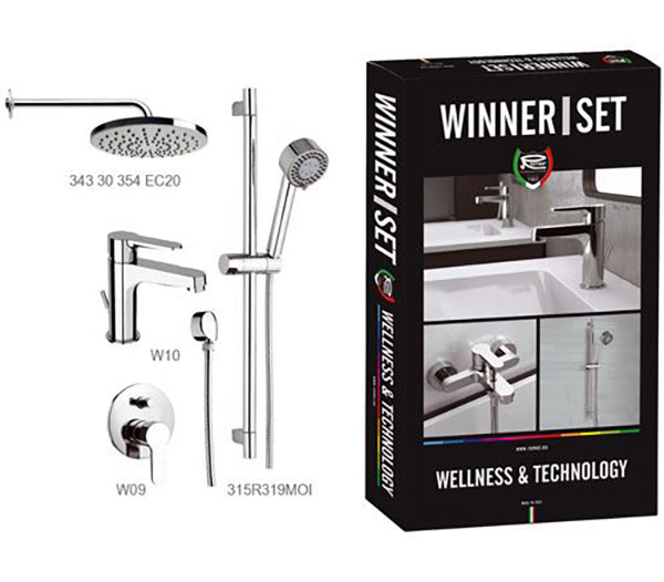 Фото №1  Набор смесителей для ванной комнаты Remer Winner W0910315RMOI