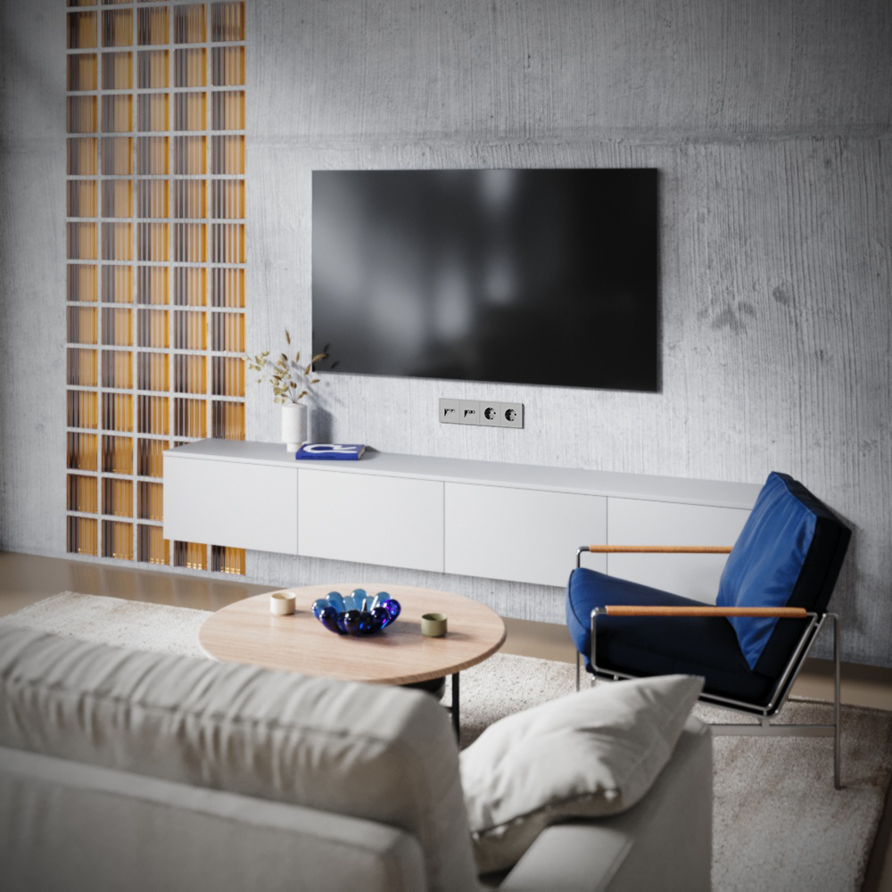 Превью фото №8  Розетка Розетка телевизионная встраиваемая VOLTUM S70 TV+RJ45 кат. 6, (кашемир)