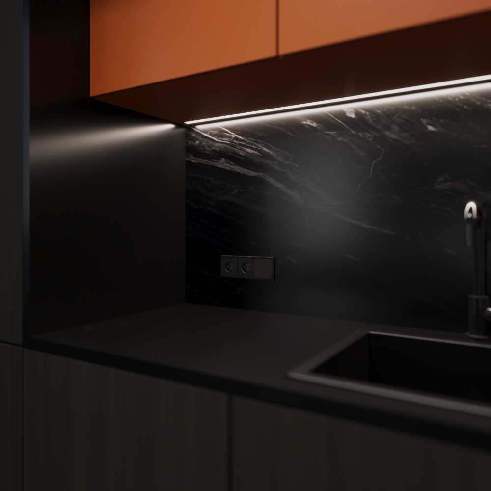 Превью фото №5  VOLTUM Клавиши для выключателя/переключателя двухклавишного, S70 Metal (антрацит)