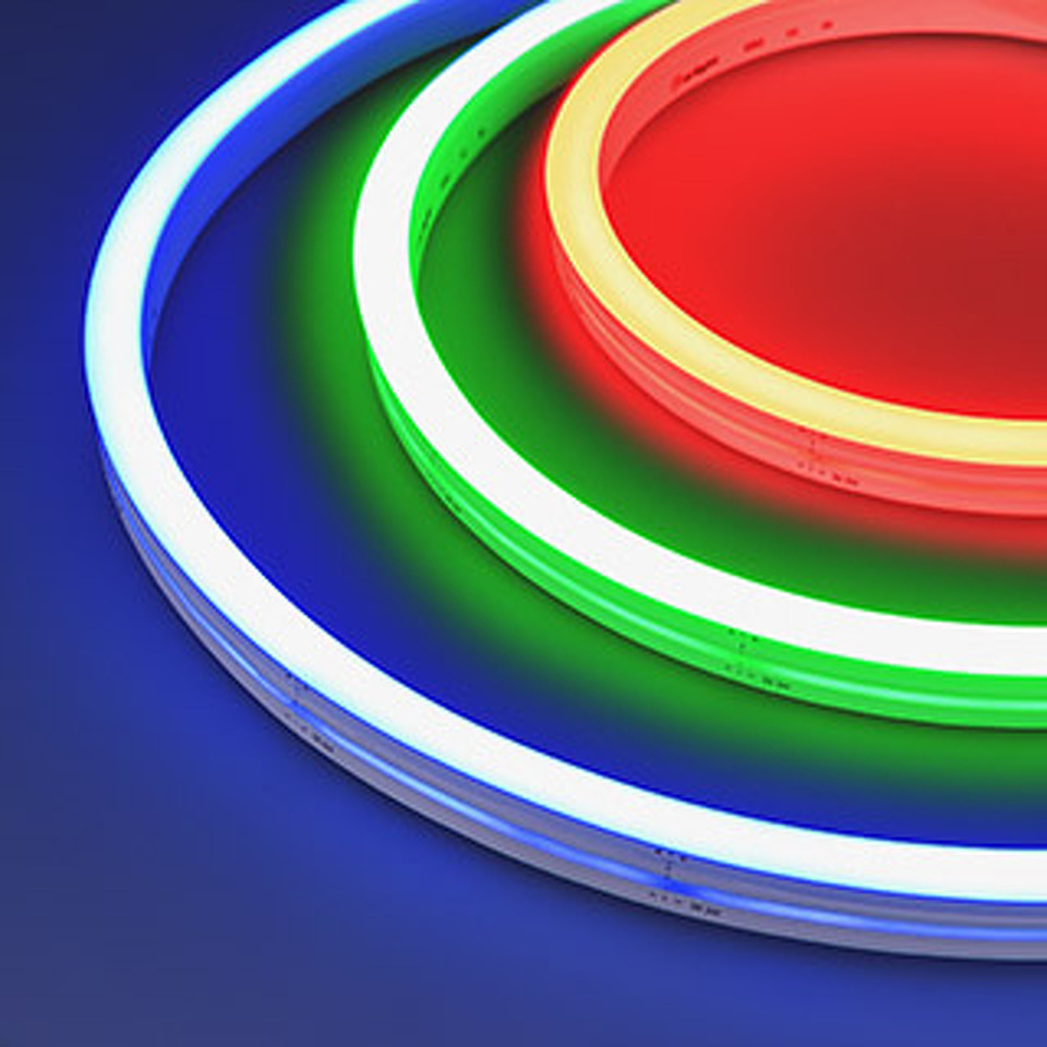 Фото №1  Arlight Гибкий неон ARL-MOONLIGHT-1712-SIDE 24V RGB-Warm ( 14.4 Вт/м, IP67)