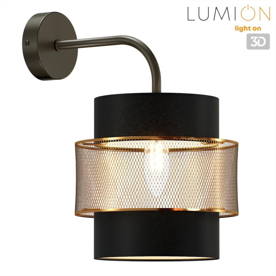 Фото №6  LUMION 8003/1W MODERNI LN26 312 черный/черный, золотой металл/металл, текстиль Бра Е27 60W 220V ANIMAISA