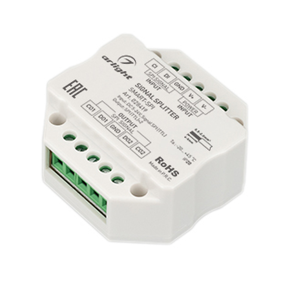 Фото №1  Arlight Усилитель SMART-SPI (12-24V, 2 output) ( IP20 Пластик, 5 лет)