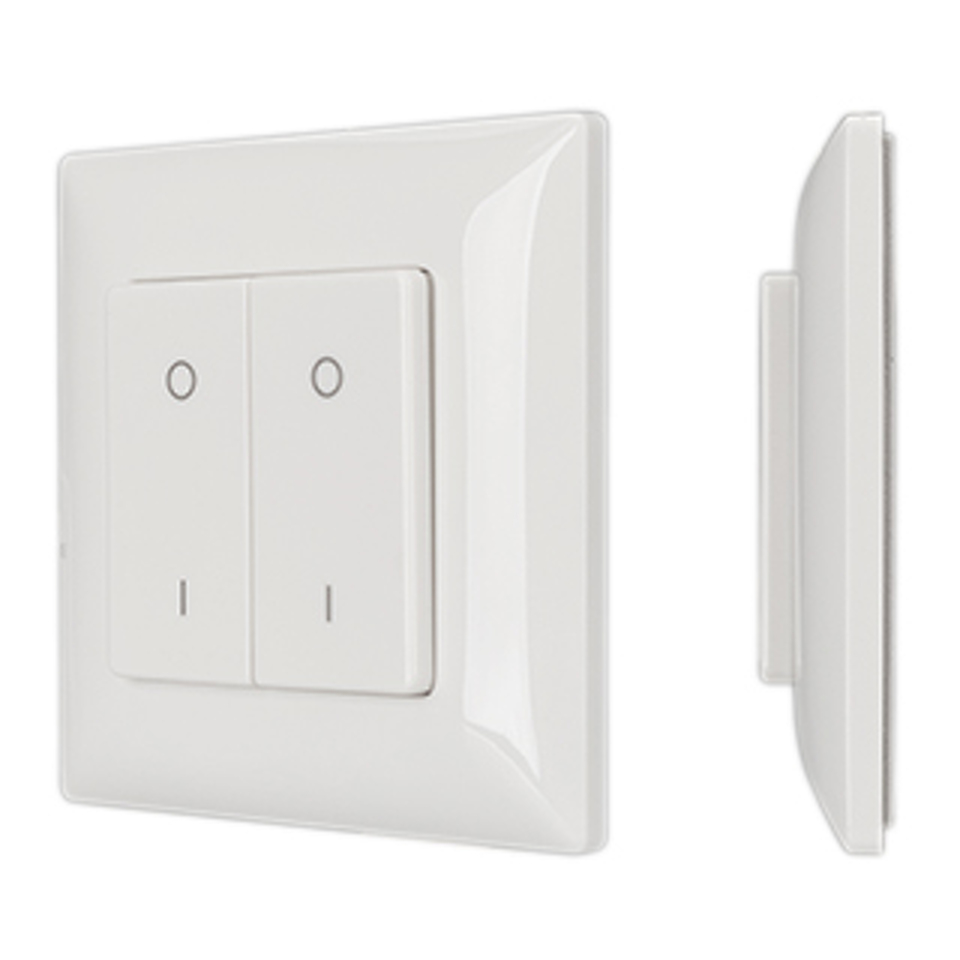 Фото №1  Arlight Панель SMART-P47-DIM-P-SUF (3V, 2 зоны, Knob, 2.4G) ( Пластик)