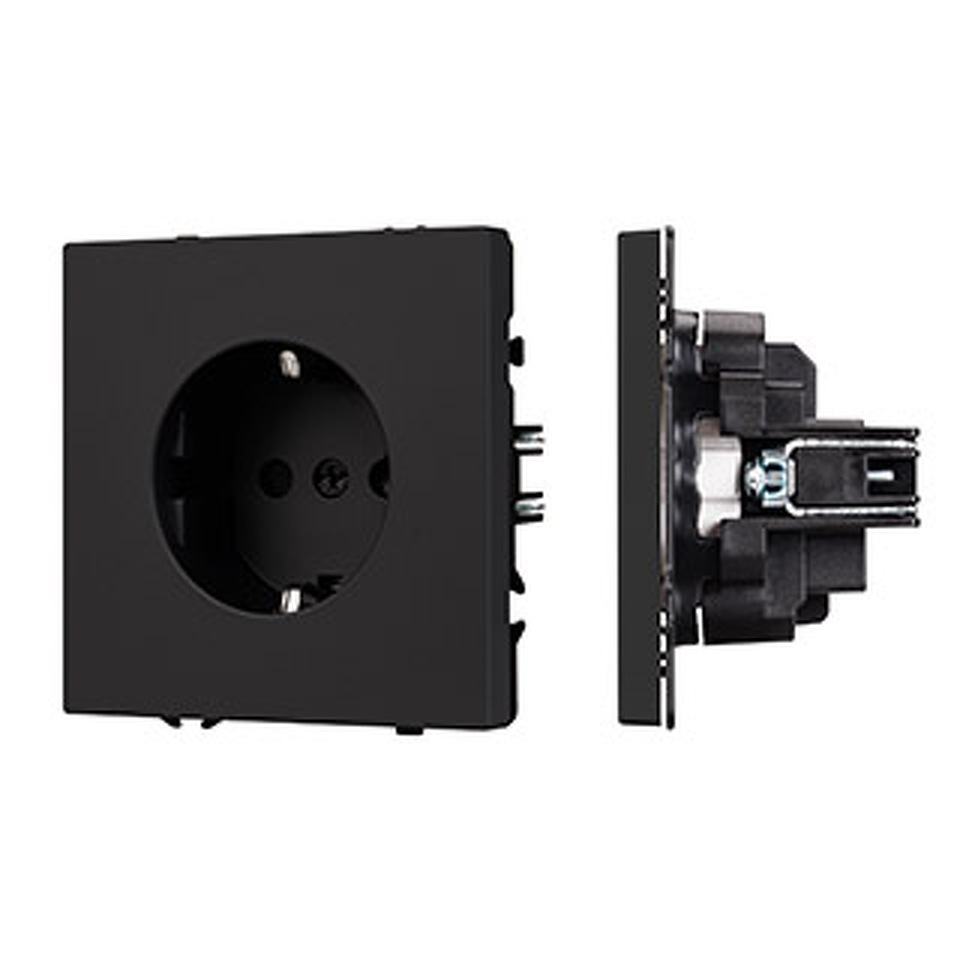 Фото №1  Розетка Arlight Механизм электрической розетки SCT-NOBE-MEU1-SFPL-BK (230V, 16A) ( Черный оникс)