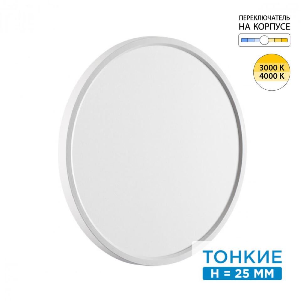 Фото №12  SONEX 7659/32L MITRA LED SN 551 Светильник пластик/белый LED 32Вт 3000/4000K D400 IP40 ALFA WHITE