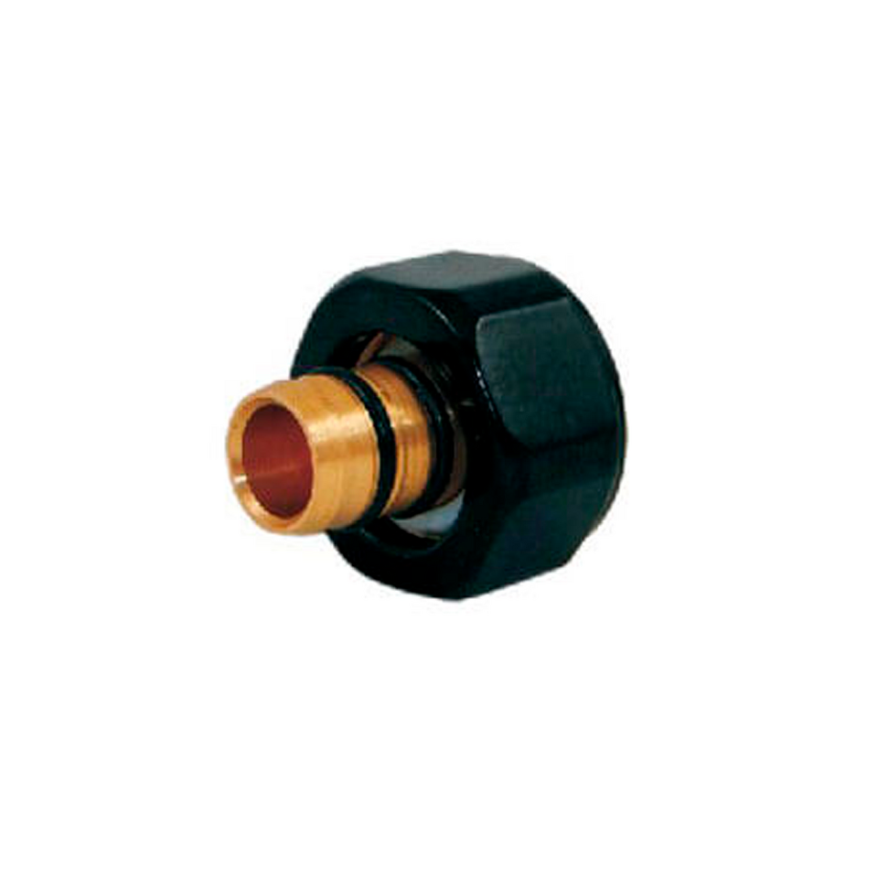 Фото №1  Резьбовое соединение Schlosser для стальных труб GW M22x1,5 x GW 1/2, черное