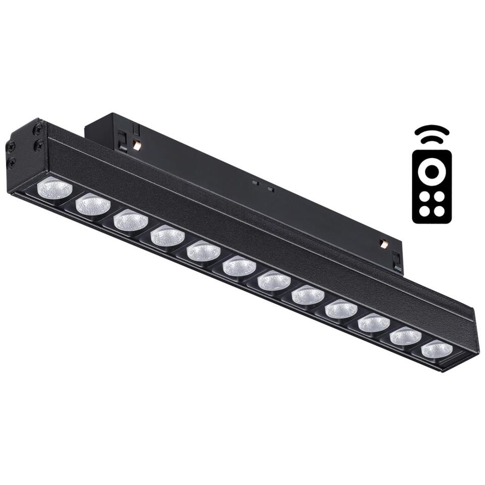 Фото №7  NOVOTECH 358622 SHINO NT21 064 черный Трековый низковольтный св-к диммируемый с ДУ, со сменой цв.температуры IP20 LED 3000~6500К 12W 48V FLUM