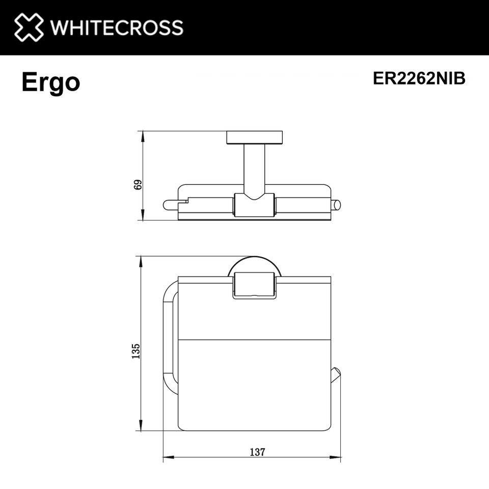 Фото №2  Держатель туалетной бумаги WHITECROSS Ergo ER2262NIB (брашированный никель)