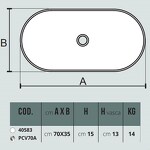 Превью фото №8  Раковина 40583 / PCV70A Althea Cover раковина накладная 70x35  Матовый черный Plus-Ton®