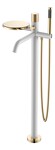 Превью фото №1  Boheme Смеситель STICK напольный WHITE DIAMOND GOLD