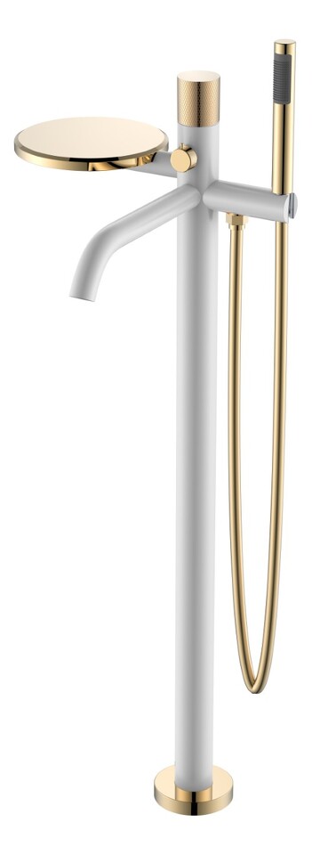 Фото №2  Boheme Смеситель STICK напольный WHITE DIAMOND GOLD