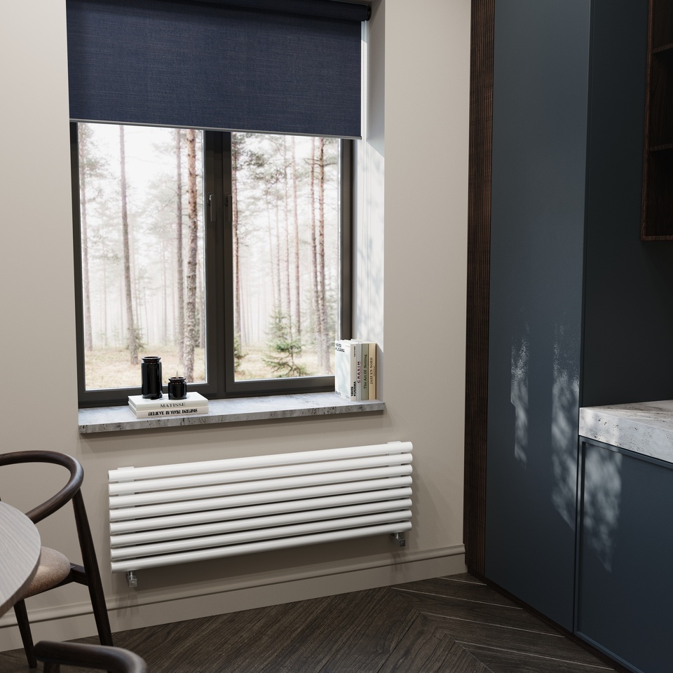 Фото №3  Радиатор Warmmet Round 42H ширина 1250 мм секций 7 цвет белый  тип подключения: нижнее левое