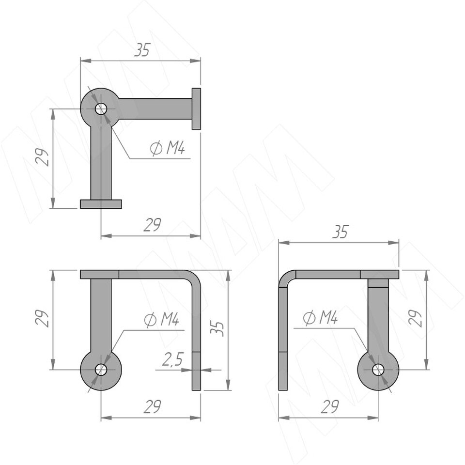 Фото №2  PULSE Комплект соединителя для стекла тройной, хром (ART.2-CR-SET)