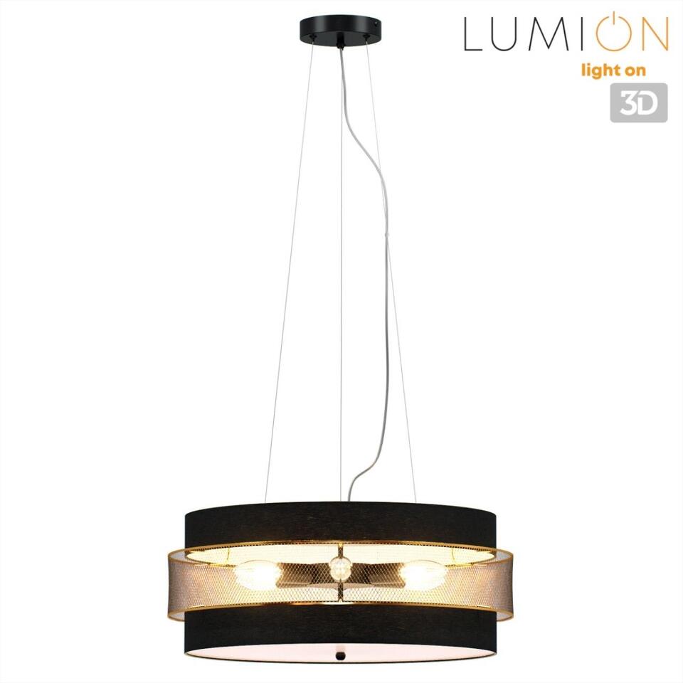 Фото №11  LUMION 8003/6C MODERNI LN26 312 черный/черный, золотой металл/металл, текстиль Потолочный светильник Е27 6*60W 220V ANIMAISA