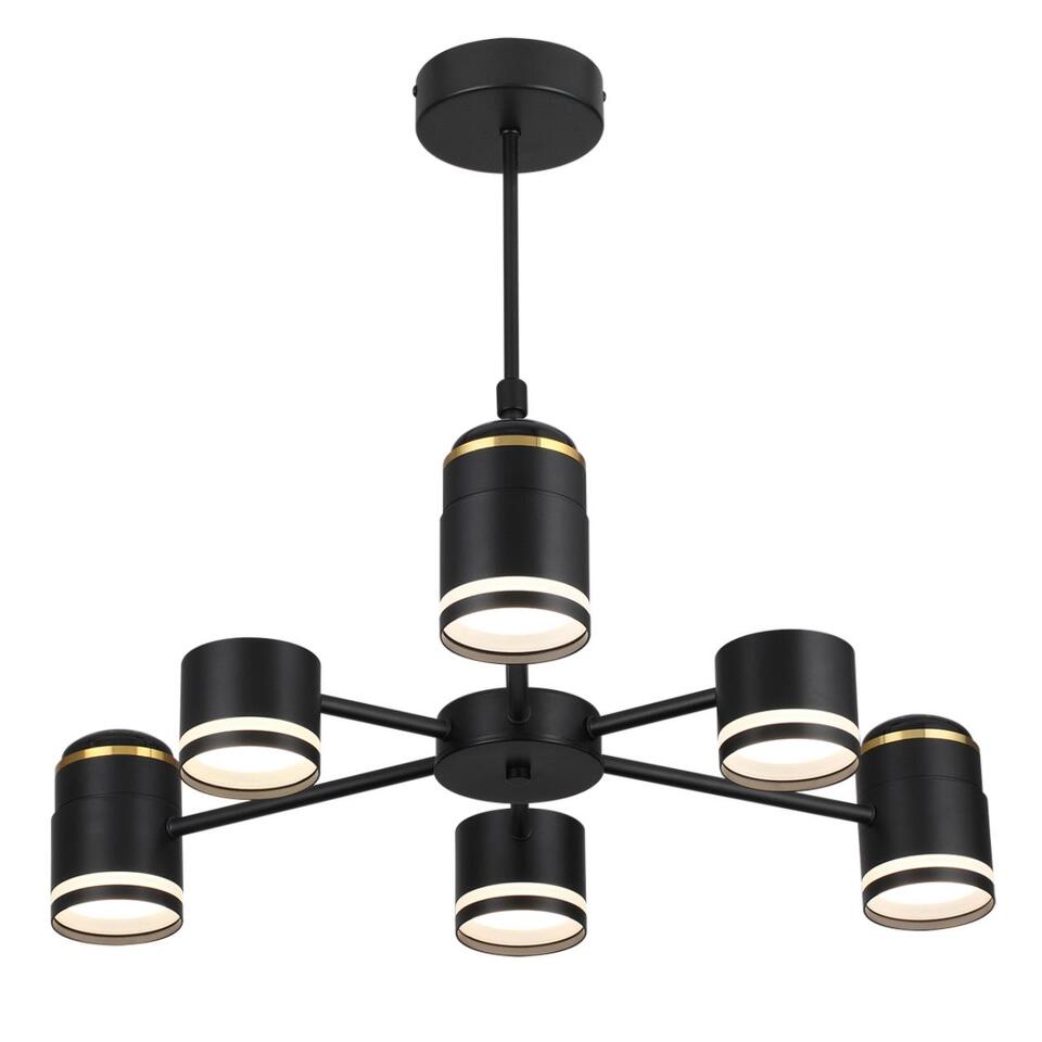 Фото №12  Люстра LUMION 8234/6C COMFI LN25 000 черный, металл/акрил Люстра потолочная GX53 LED 6*10W + LED-проектор 3*5W 2700К 220V VIRSAVA