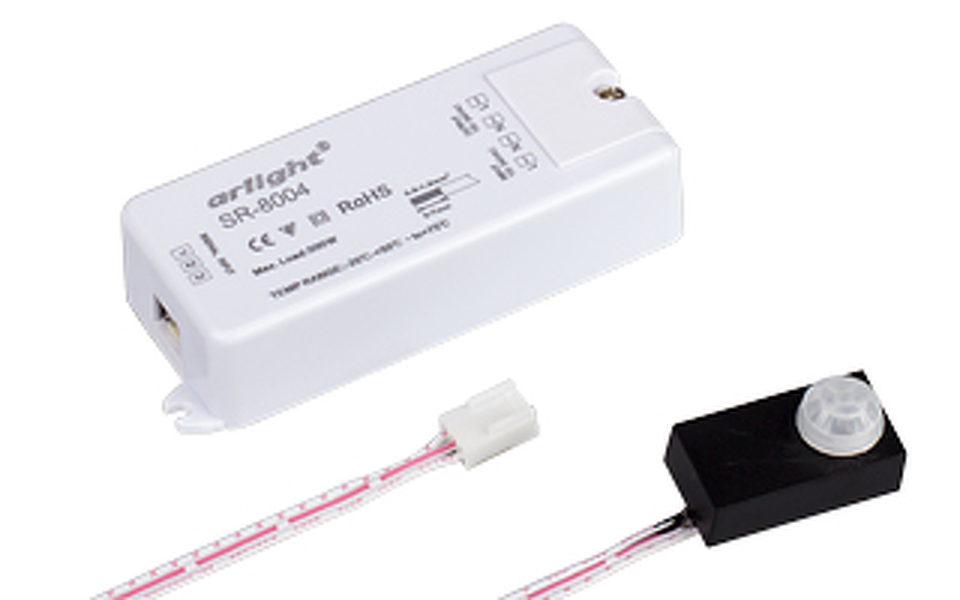 Фото №1  Arlight Датчик SR-8004 black (220V, 500W, PIR-Sensor) ( -)