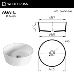Превью фото №5  Раковина Умывальник WHITECROSS Agate D=40,5 (белый мат) иск. камень