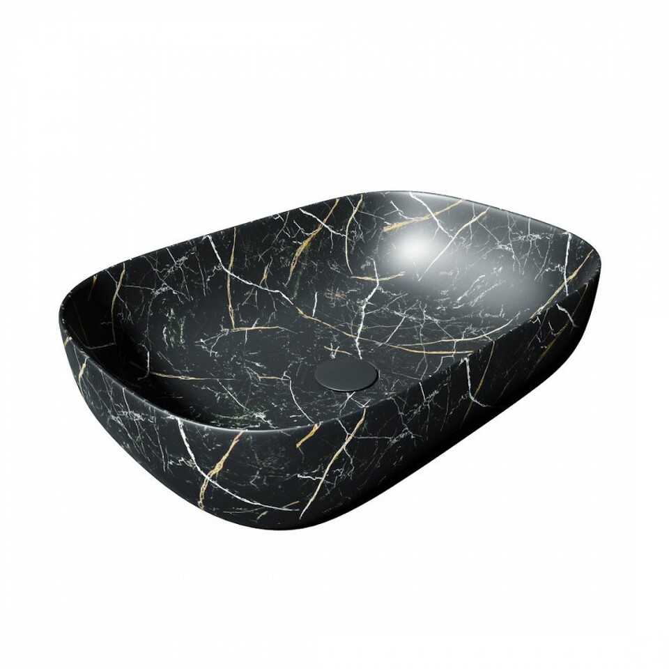 Фото №13  Раковина Teymi Раковина Solli 60 artceramic, накладная, Черный Мрамор T50399