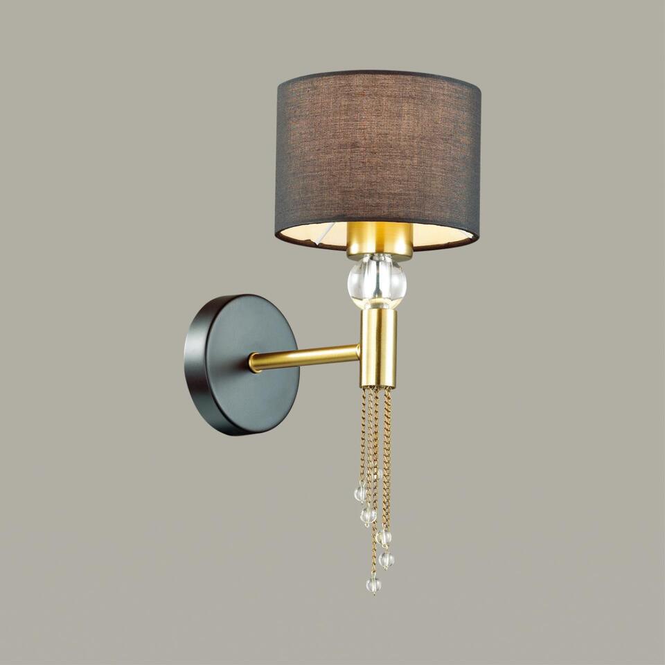 Фото №4  LUMION 4516/1W NEOCLASSI LN26 068 античная латунь, черный Бра E27 60W 220V SANTIAGO