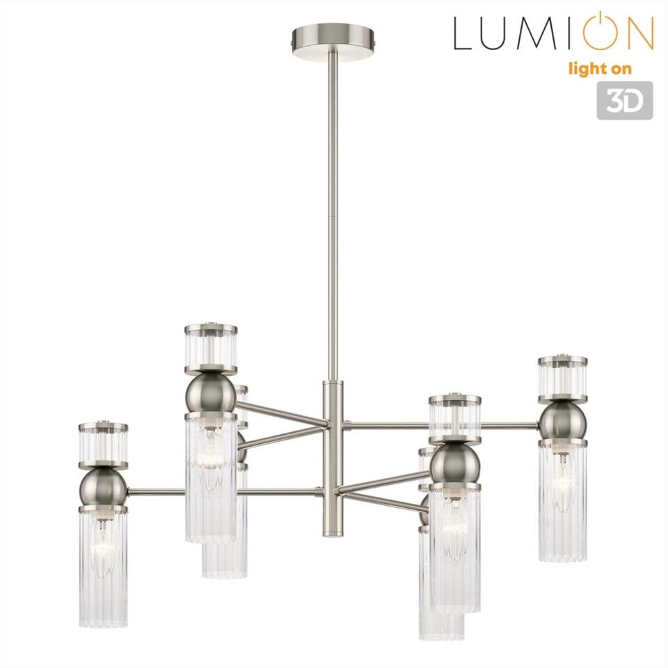 Фото №7  Люстра LUMION 8277/6 MODERNI LN26 164 сатин никель/прозрачный, металл/стекло Люстра Е14 6*40W 220V DENVER