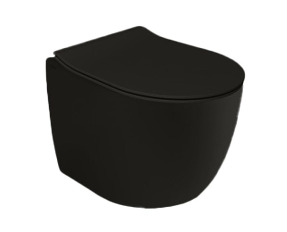 Фото №3  Унитаз 40375R Althea Cover Rimless Plus+Ton унитаз подвесной 52x36 см  Матовый черный Plus-Ton®