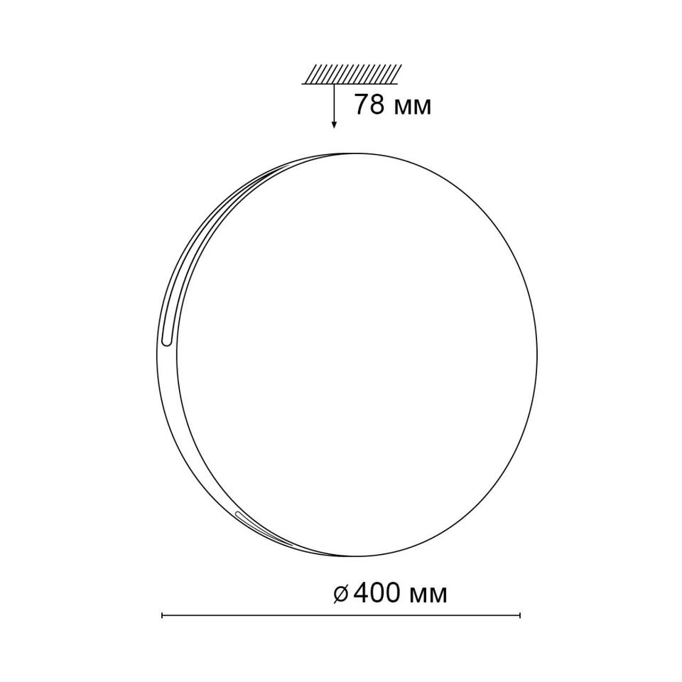 Фото №4  SONEX 3040/DL PALE SN 000 Светильник пластик/белый/хром LED 48Вт 4000К D400 IP43 VALE