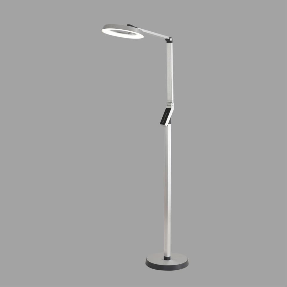 Фото №7  Торшер LUMION 8333/15FL LEDIO LN26 458 серебро, металл/пластик Торшер LED 15W 3000/4000/6000K CCT/диммер/LCD 220-240V GENRI