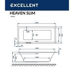 Превью фото №4  Ванна EXCELLENT Heaven Slim 170x75 "SMART" (хром)