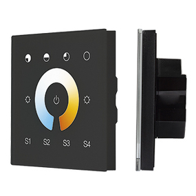 Фото IARL INTELLIGENT ARLIGHT Сенсорная панель DALI-901-11-1G-4SC-MIX-DT8-IN Black (BUS/230V) ( IP20 Пластик, 3 года)
