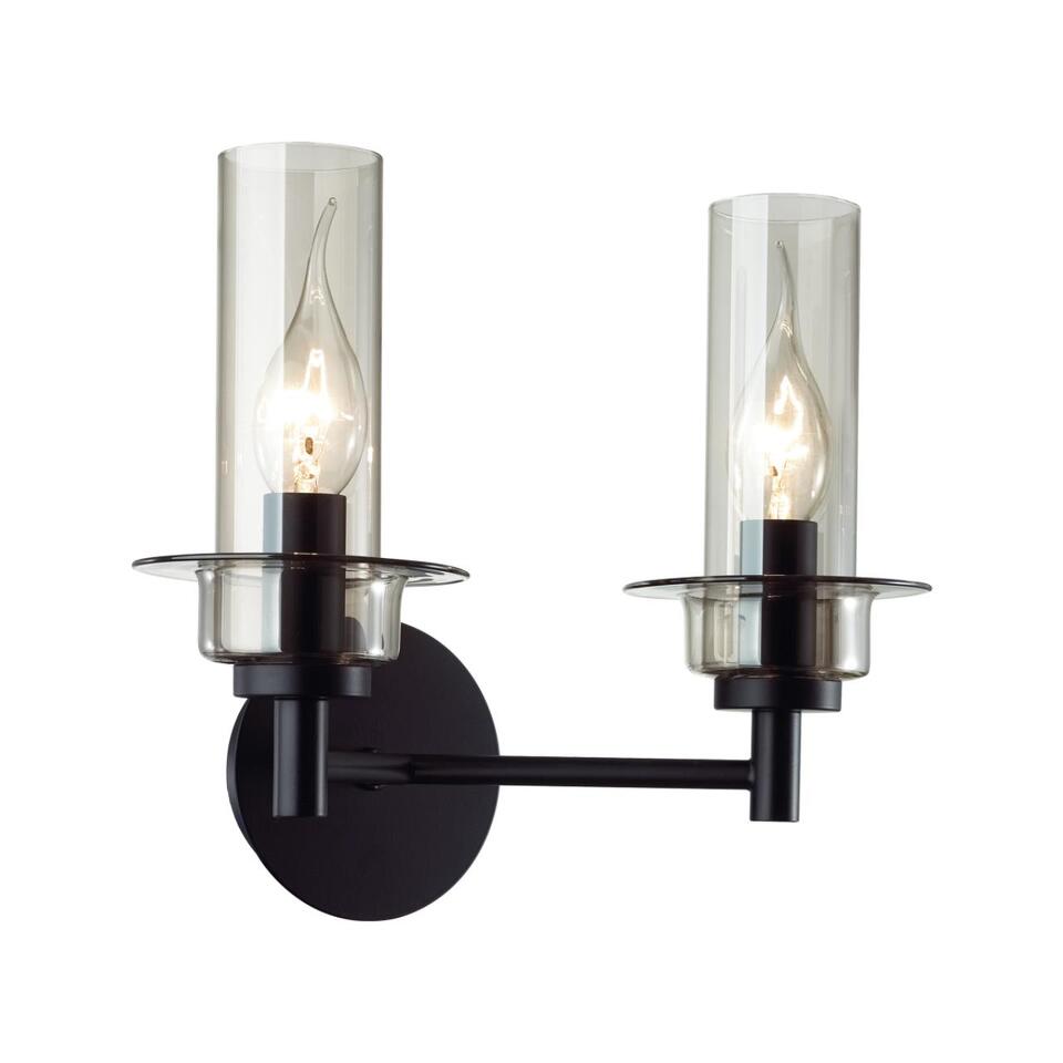 Фото №6  LUMION 6555/2W CLASSI LN26 100 черный/дымчатый/металл/стекло Бра E14 2*40W 220V MADONNA