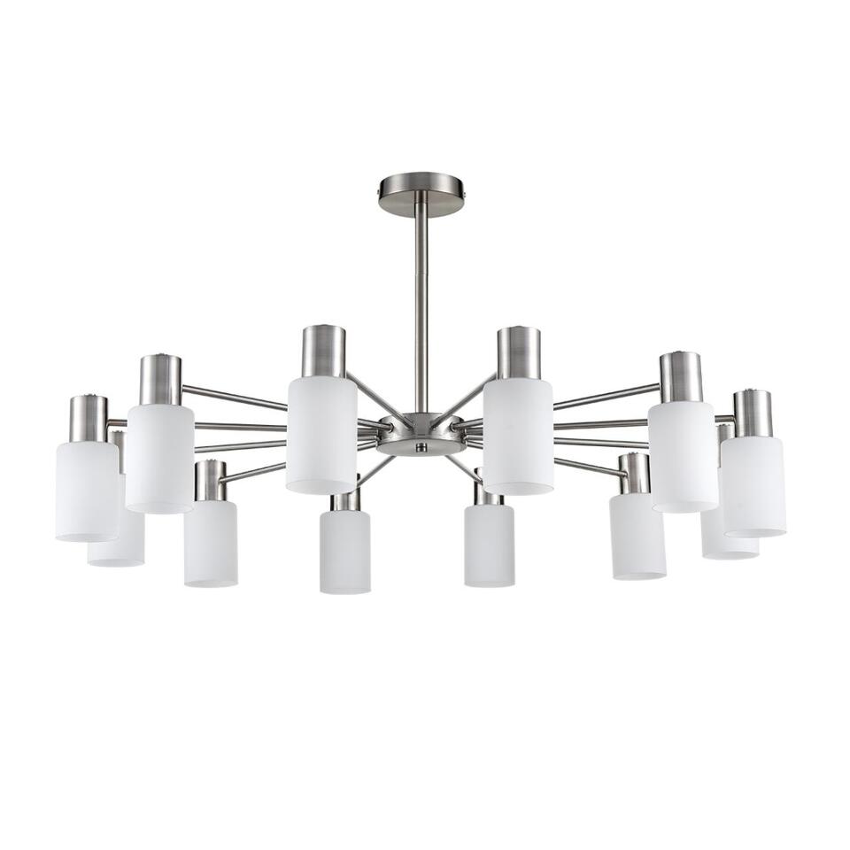 Фото №9  Люстра LUMION 8099/12C COMFI LN26 105 никель/белый металл/стекло Люстра потолочная Е14 12*40W 220V MAVE