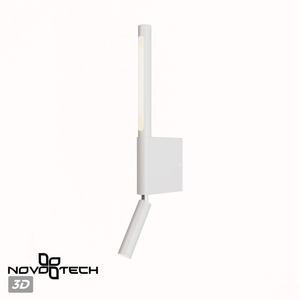 Фото №10  NOVOTECH 359435 OVER NT24 292 белый Светильник настенный с выключателем IP20 LED 5W+3W 220-240V 3000K 320Лм FERMO