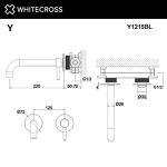 Превью фото №3  Смеситель для умывальника скрытого монтажа WHITECROSS Y Y1215BL (черный мат)