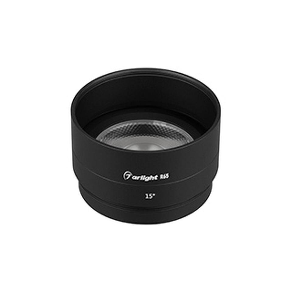 Фото №1  Arlight Насадка с фиксированным углом LGD-ARTIFACT-LENS-R65 (BK, 15 deg) ( Металл)