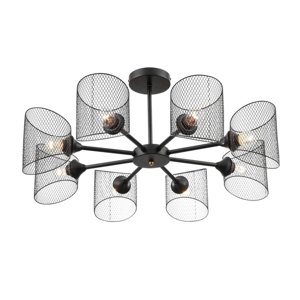 Фото №12  Люстра LUMION 8238/8C COUNTY LN26 310 черный металл Люстра потолочная Е27 8*60W 220V TIDINA