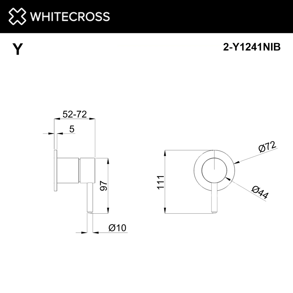 Фото №2  Внешняя часть смесителя на 1 потребитель WHITECROSS Y1241NIB (брашированный никель)
