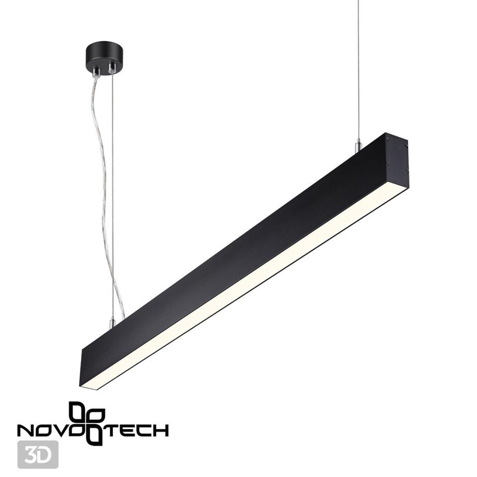 Фото №6  Подвесной светильник NOVOTECH 358880 OVER NT22 342 черный Светильник подвесной светодиодный (длина подвесов 1,2м) IP20 LED 4000K 30W вниз + 12W вверх 220V ITER