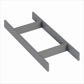 Фото Лоток-рамка WOODLINE BLANK для столовых приборов, ширина фасада 300-1200 мм, 186х472х43 мм, антрацит