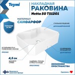 Превью фото №2  Раковина Teymi Раковина для ванной накладная с полочкой под смеситель Netta 50 белая T51201