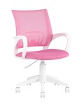 Превью фото №1  Кресло Кресло офисное TopChairs ST-BASIC-W розовый крестовина пластик белый