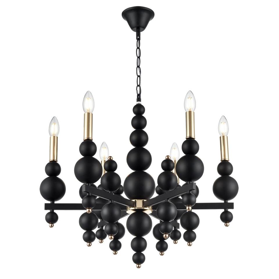 Фото №8  Люстра LUMION 8106/6 MODERNI LN26 130 черный/золото, металл Люстра Е14 6*40W 220V NANA