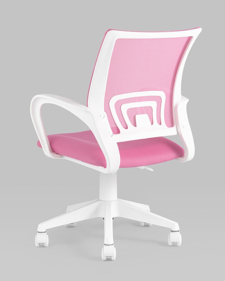 Фото №9  Кресло Кресло офисное TopChairs ST-BASIC-W розовый крестовина пластик белый