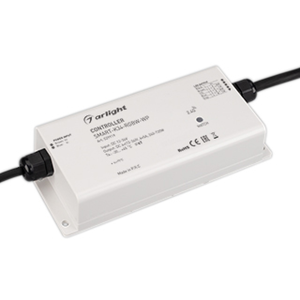 Фото №1  Arlight Контроллер SMART-K34-RGBW-WP (12-36V, 4x5A, 2.4G) ( IP67 Пластик, 5 лет)