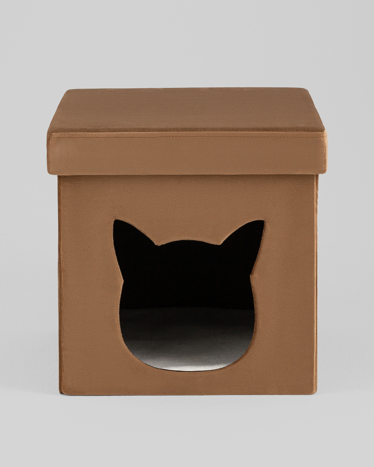 Фото №6  Пуф складной с ящиком Store Pet коричневый