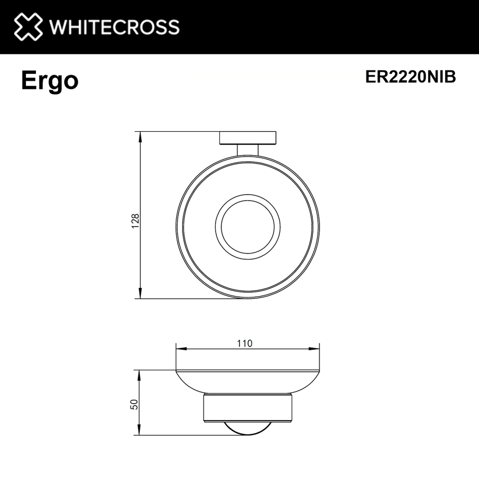 Фото №2  Мыльница подвесная WHITECROSS Ergo ER2220NIB (брашированный никель)