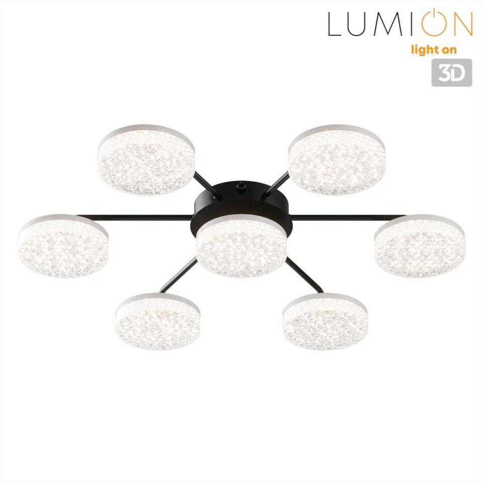 Фото №12  Люстра LUMION 8236/7CL LEDIO LN25 000 черный, металл/акрил Люстра потолочная с ПДУ LED 90W 3000-6000К 220V DIDANA