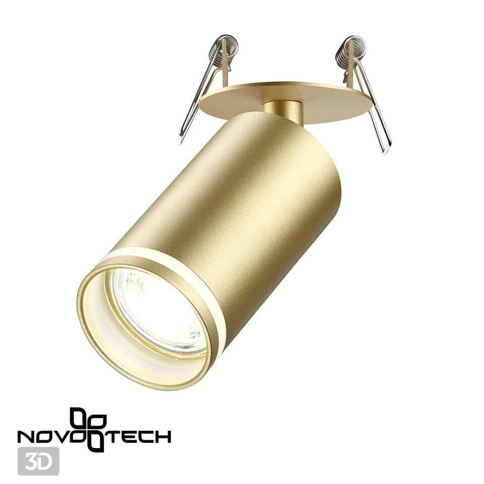 Фото №3  NOVOTECH 370882 SPOT NT22 507 матовое золото Cветильник встраиваемый IP20 GU10 9W 220V ULAR