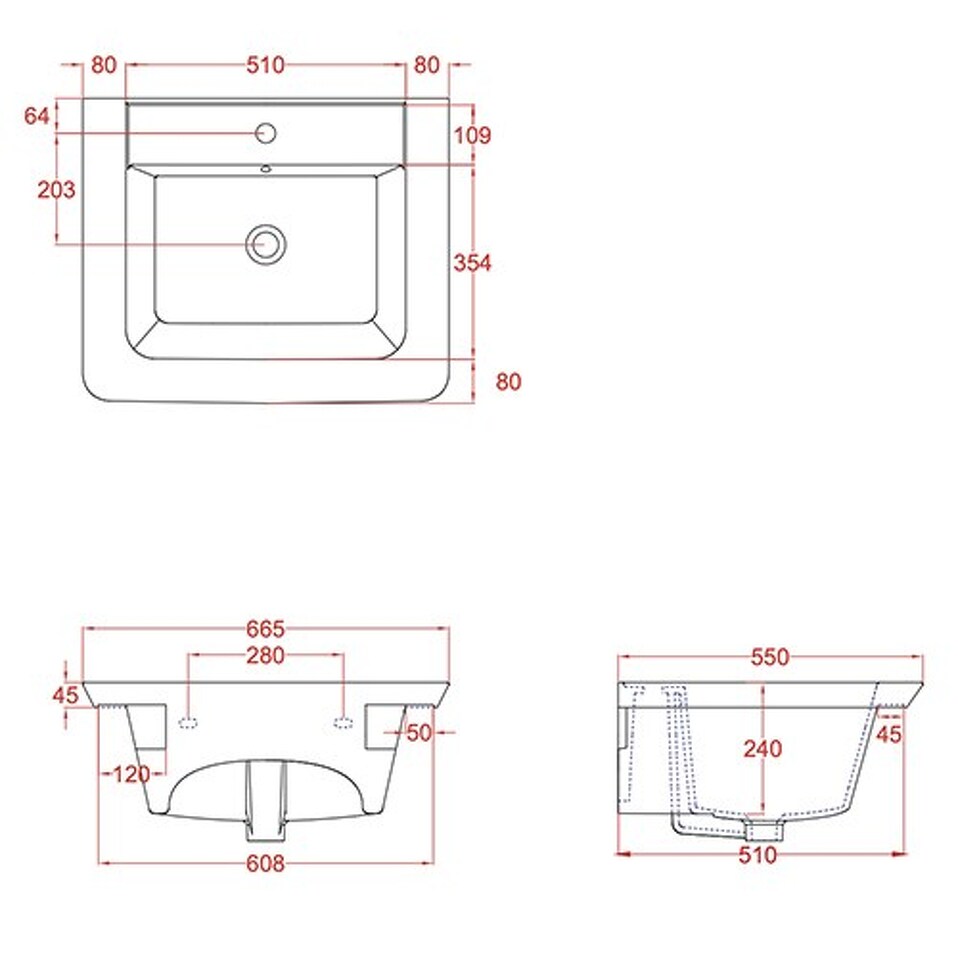 Фото №3  Раковина 41995 Althea Deep System хозяйственная раковина 61x51 см.  Белый глянец